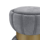  Coaster Furniture Sora 910291 Round Upholstered Ottoman - Grey IMAGE 4