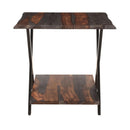  Coast2Coast Forrest 62460 Rustic Industrial Style End Table, Accent Table - Dark Solid Sheesham Wood and Iron IMAGE 2