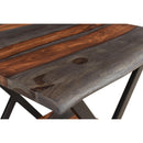  Coast2Coast Forrest 62460 Rustic Industrial Style End Table, Accent Table - Dark Solid Sheesham Wood and Iron IMAGE 6