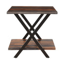  Coast2Coast Forrest 62460 Rustic Industrial Style End Table, Accent Table - Dark Solid Sheesham Wood and Iron IMAGE 7