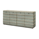  Coast2Coast Julian 66111 French Country Style 4 Door 4 Drawer Credenza - Weathered Grey Green IMAGE 1