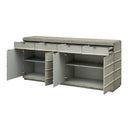  Coast2Coast Julian 66111 French Country Style 4 Door 4 Drawer Credenza - Weathered Grey Green IMAGE 3
