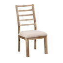  Coast2Coast Cliff 66114 Farmhouse Set of 2 Wood and Upholstered Dining Side Chairs - Weathered Natural Finish IMAGE 2