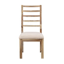  Coast2Coast Cliff 66114 Farmhouse Set of 2 Wood and Upholstered Dining Side Chairs - Weathered Natural Finish IMAGE 3