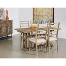  Coast2Coast Cliff 66114 Farmhouse Set of 2 Wood and Upholstered Dining Side Chairs - Weathered Natural Finish IMAGE 5