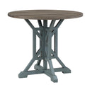  Coast2Coast Wharf 66121 Coastal Round Counter Height Accent Dining Table with Plank Style Top and Trestle Base IMAGE 2