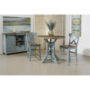  Coast2Coast Wharf 66121 Coastal Round Counter Height Accent Dining Table with Plank Style Top and Trestle Base IMAGE 4