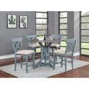  Coast2Coast Wharf 66121 Coastal Round Counter Height Accent Dining Table with Plank Style Top and Trestle Base IMAGE 7