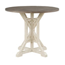  Coast2Coast Landings 66122 Coastal Round Counter Height Dining Table with Plank Style Top and Trestle Base IMAGE 1