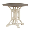  Coast2Coast Landings 66122 Coastal Round Counter Height Dining Table with Plank Style Top and Trestle Base IMAGE 2