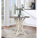  Coast2Coast Landings 66122 Coastal Round Counter Height Dining Table with Plank Style Top and Trestle Base IMAGE 3
