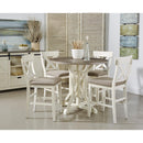  Coast2Coast Landings 66122 Coastal Round Counter Height Dining Table with Plank Style Top and Trestle Base IMAGE 5