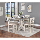  Coast2Coast Landings 66122 Coastal Round Counter Height Dining Table with Plank Style Top and Trestle Base IMAGE 6