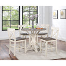  Coast2Coast Landings 66122 Coastal Round Counter Height Dining Table with Plank Style Top and Trestle Base IMAGE 7