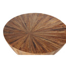  Coast2Coast Sunny 69204 Solid Wood Cocktail Coffee Table with Offset Sunburst Patterned Top IMAGE 2