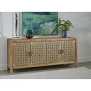  Coast2Coast Jordon 69231 Boho Style 4 Door Credenza, Sideboard, with Woven Jute Doors - Natural Finish IMAGE 5