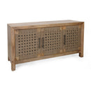  Coast2Coast Braden 69232 Boho Style 3 Door Credenza, Sideboard, with Woven Jute Doors - Natural Finish IMAGE 1