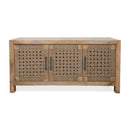  Coast2Coast Braden 69232 Boho Style 3 Door Credenza, Sideboard, with Woven Jute Doors - Natural Finish IMAGE 2