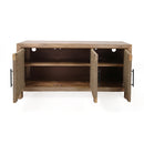  Coast2Coast Braden 69232 Boho Style 3 Door Credenza, Sideboard, with Woven Jute Doors - Natural Finish IMAGE 3