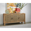  Coast2Coast Braden 69232 Boho Style 3 Door Credenza, Sideboard, with Woven Jute Doors - Natural Finish IMAGE 5