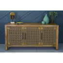  Coast2Coast Braden 69232 Boho Style 3 Door Credenza, Sideboard, with Woven Jute Doors - Natural Finish IMAGE 7
