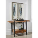  Coast2Coast Cain 69243 Industrial Style One Drawer Wine Console with Wine and Stemware Rack - Dark Sheesham Wood IMAGE 4
