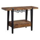  Coast2Coast Cain 69243 Industrial Style One Drawer Wine Console with Wine and Stemware Rack - Dark Sheesham Wood IMAGE 5