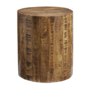 Coast2Coast Emma 69245 Eclectic Solid Wood Drum Shape Accent Stool with Chatter Marks IMAGE 1