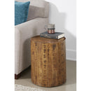  Coast2Coast Emma 69245 Eclectic Solid Wood Drum Shape Accent Stool with Chatter Marks IMAGE 3