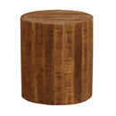  Coast2Coast Emma 69245 Eclectic Solid Wood Drum Shape Accent Stool with Chatter Marks IMAGE 4