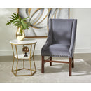  Coast2Coast Mina 69250 White Marble Topped Accent End Table with Open Marble Shelf and Gold Hour Glass Frame IMAGE 2