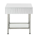  Coast2Coast Peaks 71101 Coastal One Drawer End/Side Table with Tempered Glass Shelf - Glossy White IMAGE 4