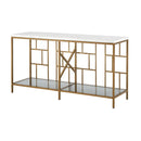  Coast2Coast Georgia 71106 Contemporary Style Console Table with Marble Top and Tempered Glass Shelf IMAGE 1