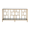  Coast2Coast Georgia 71106 Contemporary Style Console Table with Marble Top and Tempered Glass Shelf IMAGE 2