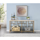  Coast2Coast Georgia 71106 Contemporary Style Console Table with Marble Top and Tempered Glass Shelf IMAGE 4