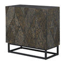  Coast2Coast Tucker 71144 2 Door Storage Cabinet with Raised Geometric Pattern - Brown and Black IMAGE 1
