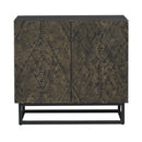  Coast2Coast Tucker 71144 2 Door Storage Cabinet with Raised Geometric Pattern - Brown and Black IMAGE 2
