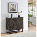  Coast2Coast Tucker 71144 2 Door Storage Cabinet with Raised Geometric Pattern - Brown and Black IMAGE 5