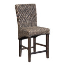  Coast2Coast Quest 71154 Set of 2 Seagrass Counter Height Dining Barstools with Brown Seat and Cream Cushion IMAGE 4
