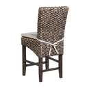  Coast2Coast Quest 71154 Set of 2 Seagrass Counter Height Dining Barstools with Brown Seat and Cream Cushion IMAGE 5