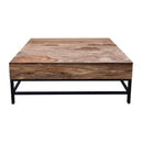  Coast2Coast Mercer 73306 Rustic Lift Top Cocktail with Hidden Storage - Natural Finish with Black Metal Legs IMAGE 2