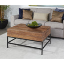  Coast2Coast Mercer 73306 Rustic Lift Top Cocktail with Hidden Storage - Natural Finish with Black Metal Legs IMAGE 6