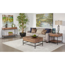  Coast2Coast Mercer 73306 Rustic Lift Top Cocktail with Hidden Storage - Natural Finish with Black Metal Legs IMAGE 8