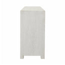 Coast2Coast Alwen 73314 Boho Inspired 4 Door Storage Credenza or Sideboard with Fern Cutout Design - White IMAGE 7