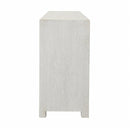  Coast2Coast Alwen 73314 Boho Inspired 4 Door Storage Credenza or Sideboard with Fern Cutout Design - White IMAGE 8