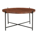  Coast2Coast Brant 73317 Contemporary Round Tray Top Cocktail or Coffee Table with Black Metal Legs IMAGE 2