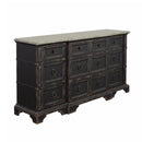  Coast2Coast Legend 76406 Voltair Distressed Black and Grey Four Door Credenza IMAGE 1
