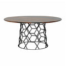  Coast2Coast Bella 77208 Industrial Style Solid Sheesham & Iron Round Dining Table - 2 Cartons IMAGE 1