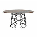  Coast2Coast Bella 77208 Industrial Style Solid Sheesham & Iron Round Dining Table - 2 Cartons IMAGE 2
