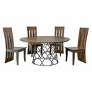  Coast2Coast Bella 77208 Industrial Style Solid Sheesham & Iron Round Dining Table - 2 Cartons IMAGE 3